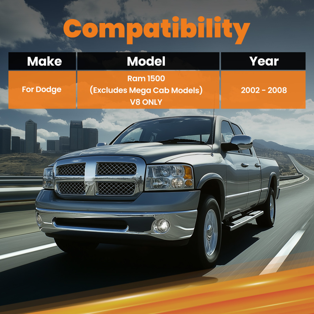 Coil Spring Lowering Kit 3/6 compatible for Dodge Ram 1500 02-08 V8 with Flip Kit