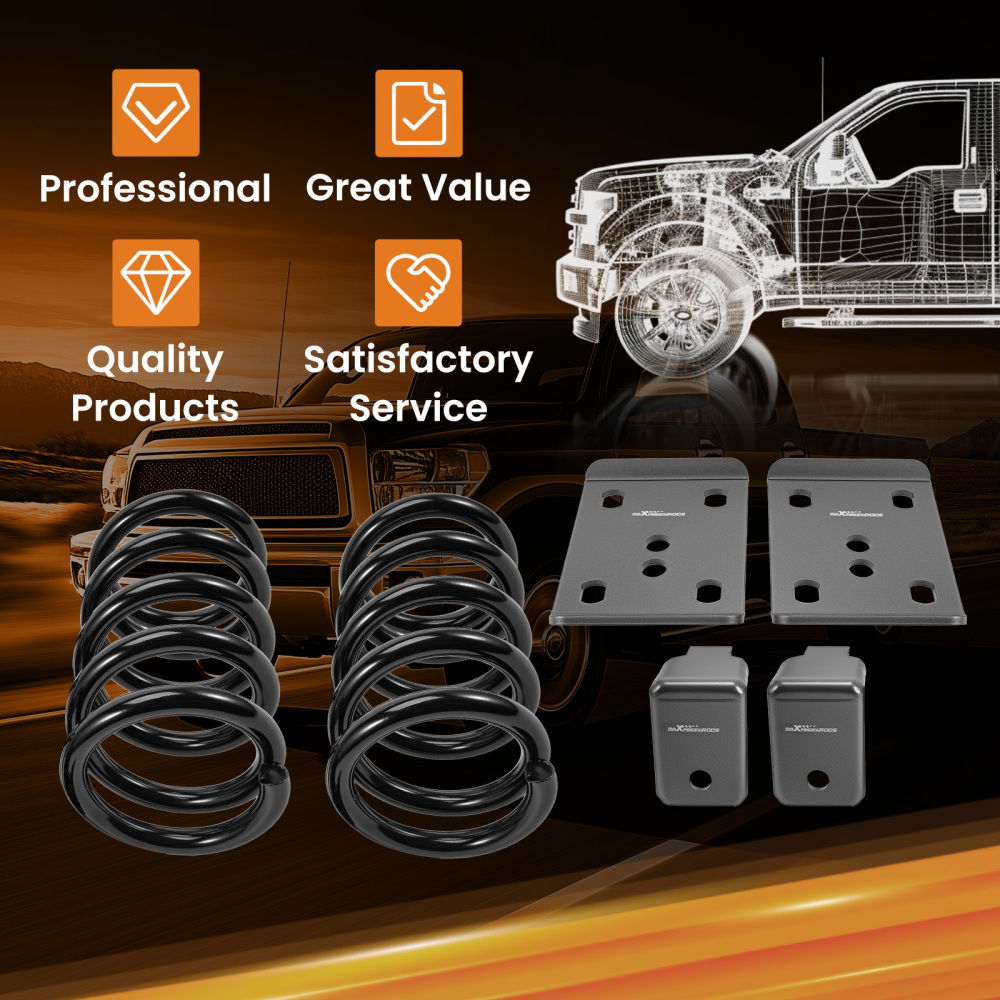 Coil Spring Lowering Kit 3/6 compatible for Dodge Ram 1500 02-08 V8 with Flip Kit