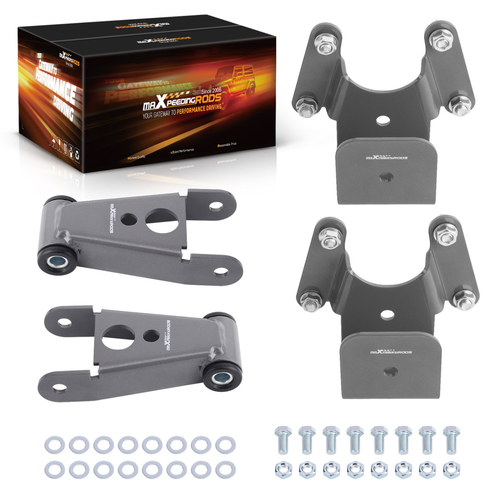 4 Rear Drop Lowering Kit Shackle Hanger compatible for Dodge Ram Charger D100 D150 2WD