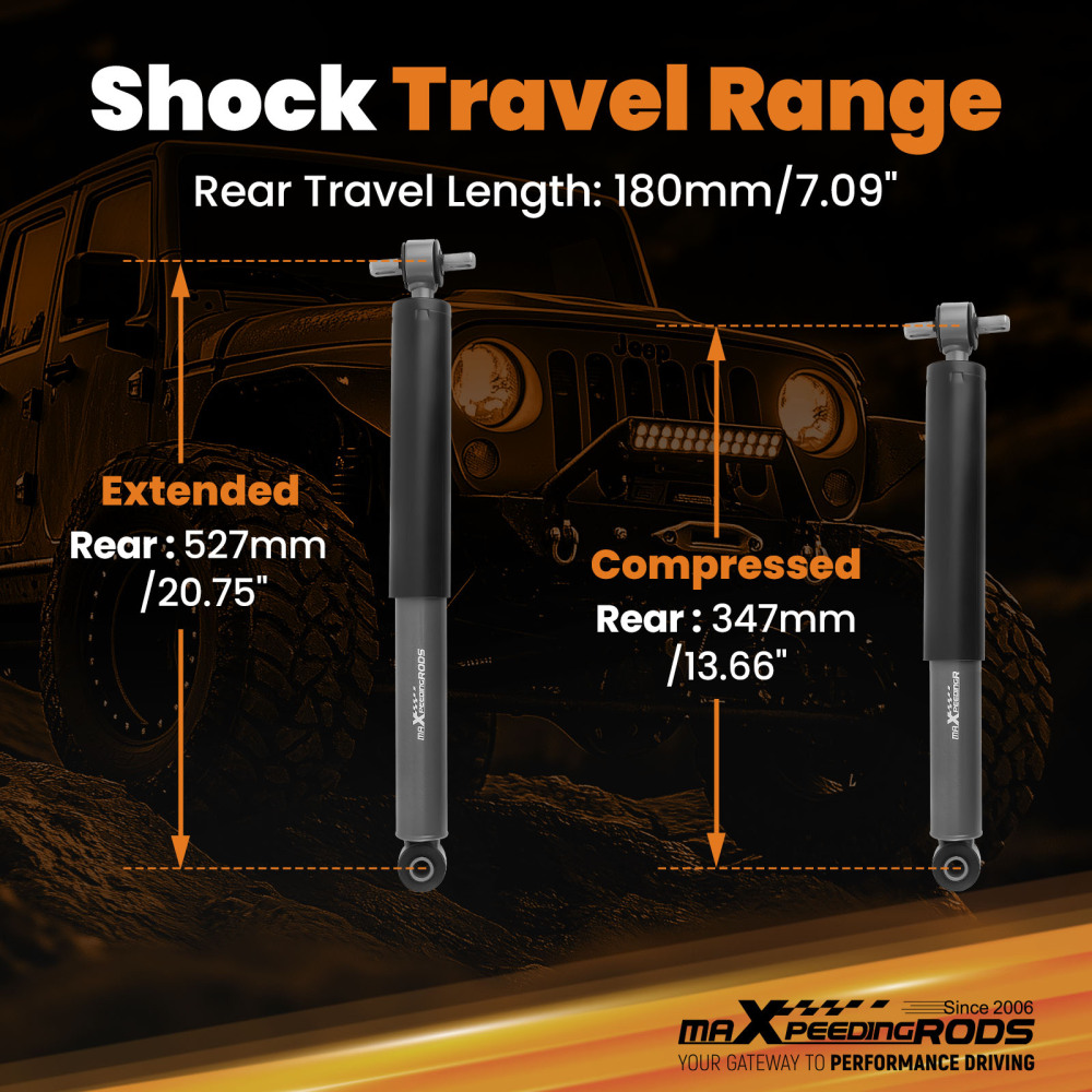 Rear Lowering Shocks 3- 6 Drop compatible for Chevrolet S10/Compatible for GMC Sonoma 2WD 1982-2004