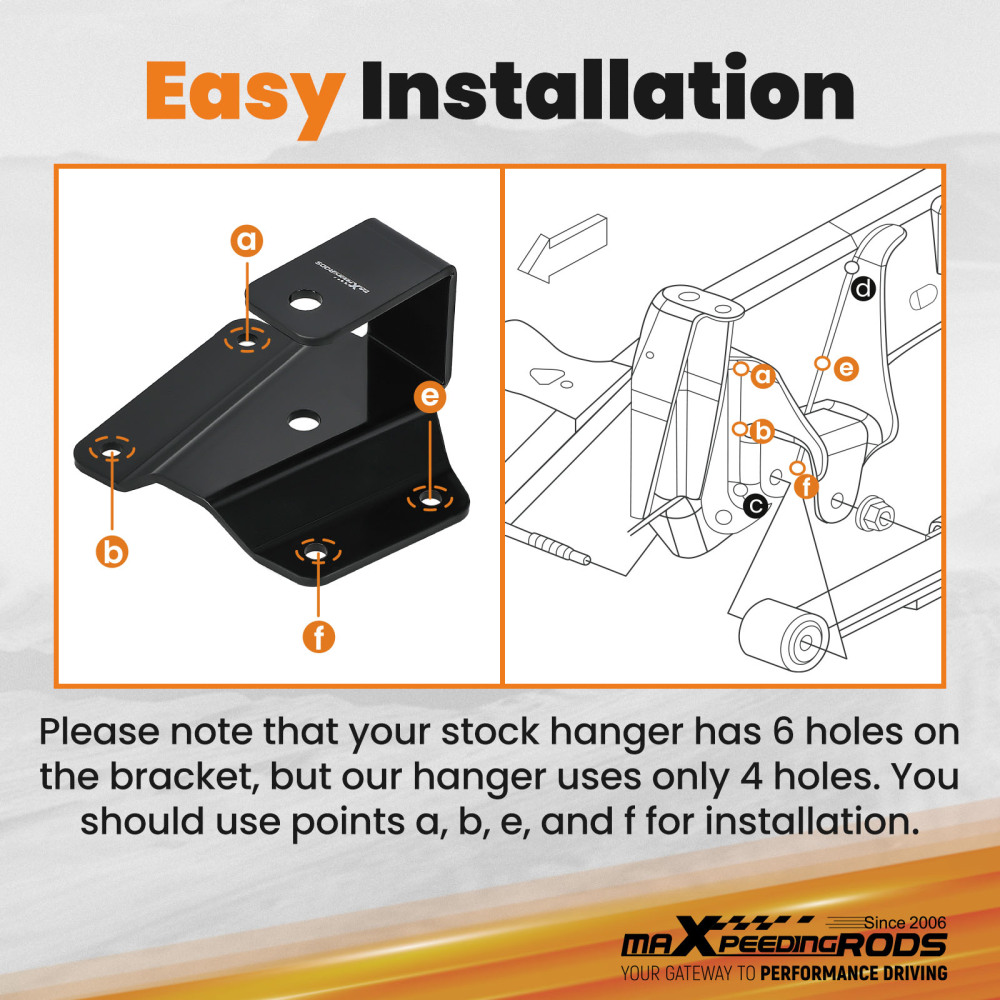 4 Drop Leaf Spring Hanger compatible for Ford Ranger 1989-1997 compatible for Mazda B-Series Pickup
