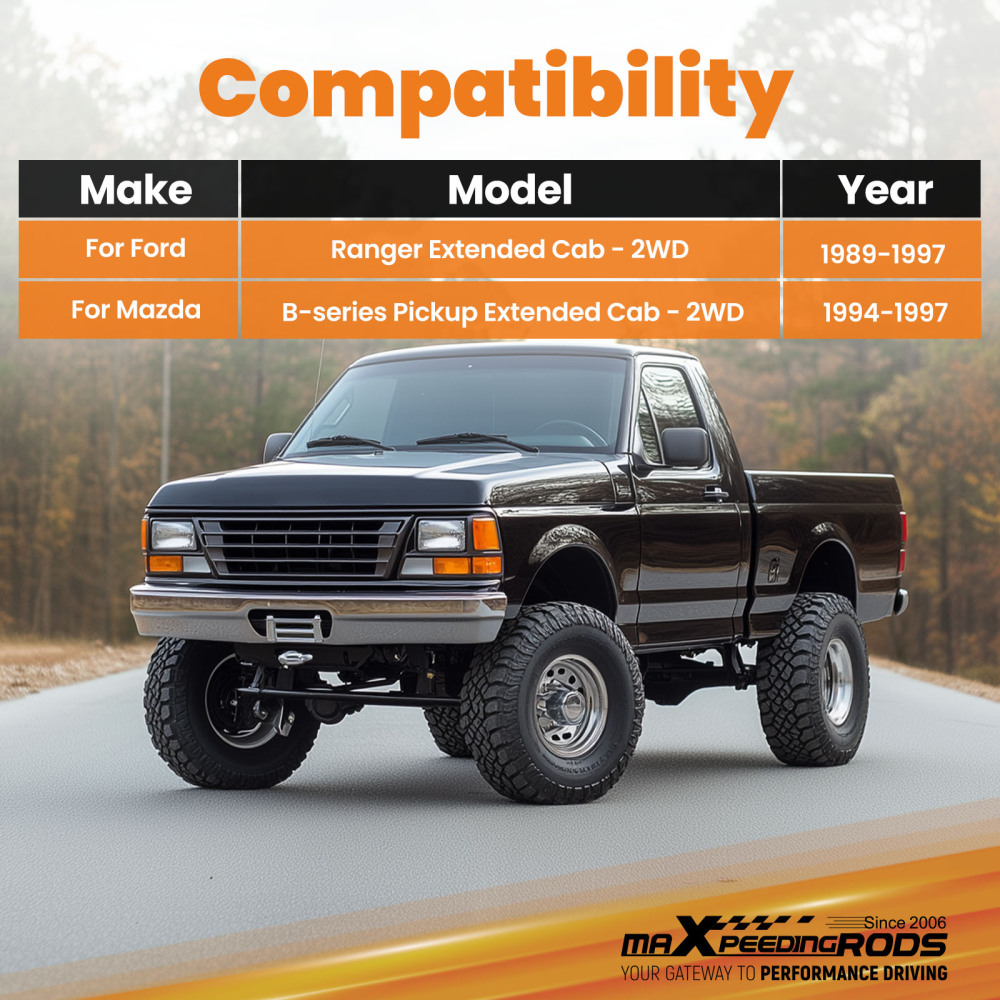 4 Drop Leaf Spring Hanger compatible for Ford Ranger 1989-1997 compatible for Mazda B-Series Pickup