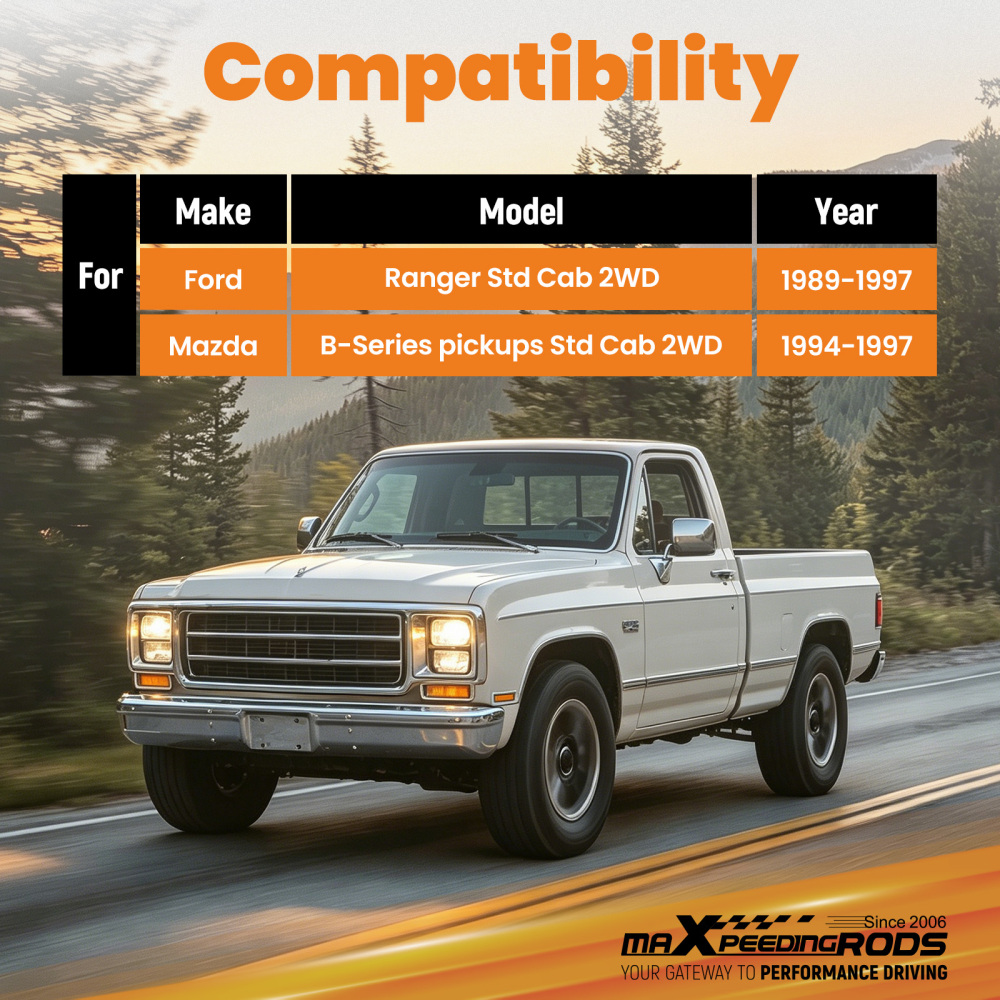 4 Drop Hanger Lowering Kit compatible for Ford Ranger 89-97 compatible for Mazda B-Series 94-97 2WD