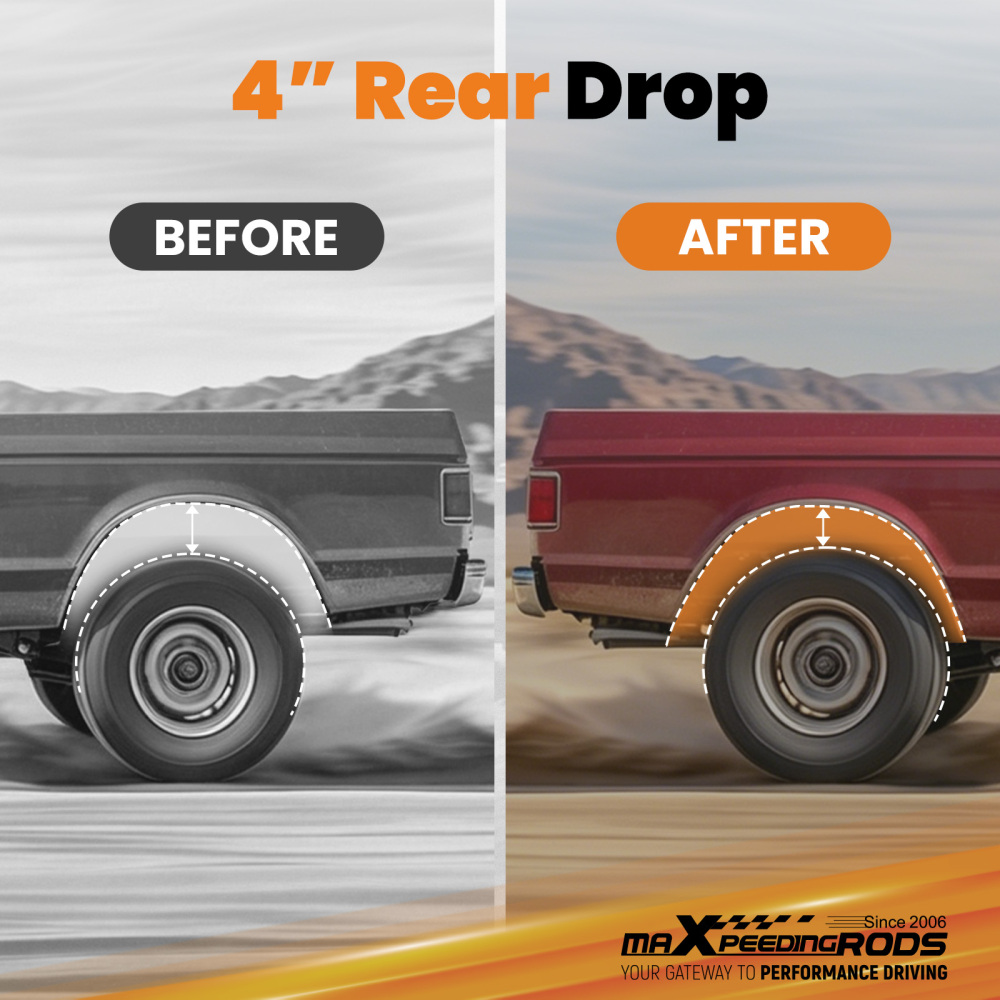 4 Drop Hanger Lowering Kit compatible for Ford Ranger 89-97 compatible for Mazda B-Series 94-97 2WD