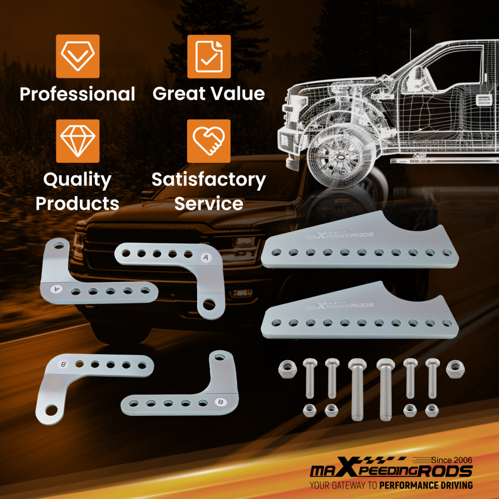 maXpeedingrods Universal Coil Over Shock Mount Kit Adjustable Lower Brackets for 3