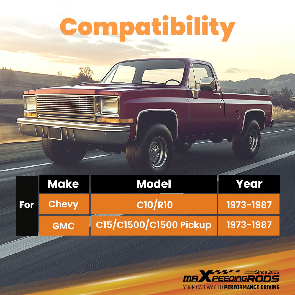 4 Drop Hanger Kit compatible for GMC C15 compatible for Chevy C10 1973-1987 Rear Lowering Shackle