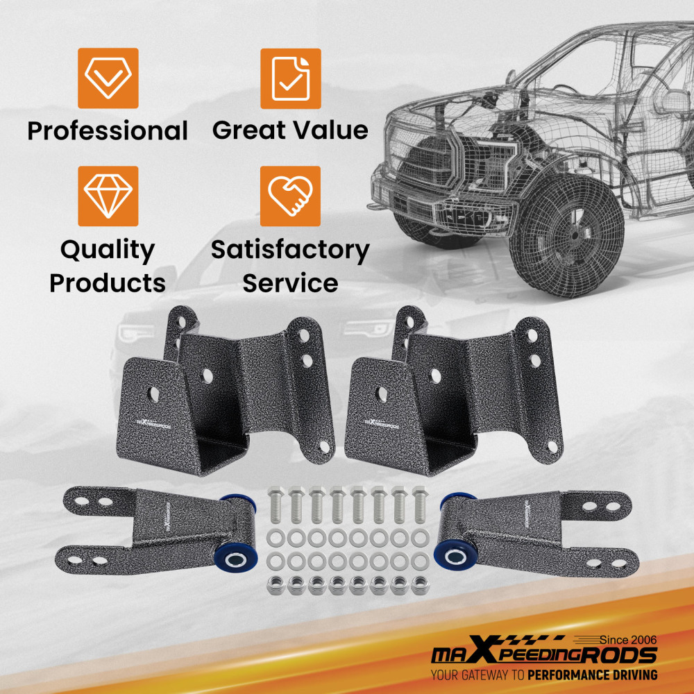 4 Drop Hanger Kit compatible for GMC C15 compatible for Chevy C10 1973-1987 Rear Lowering Shackle
