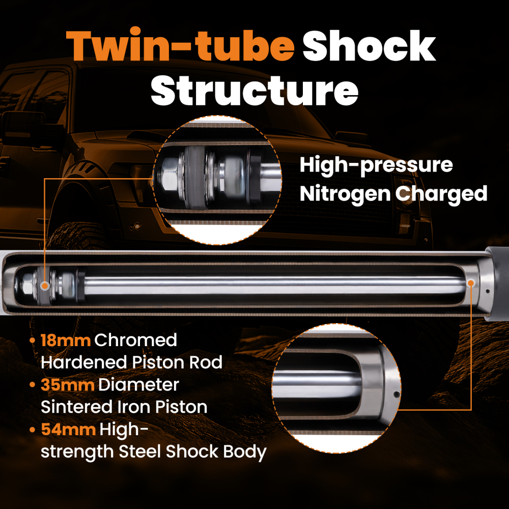 2PCS Rear Lowering Shock Absorber compatible for Ford F150 2015-2020 4-6 Inch Drop