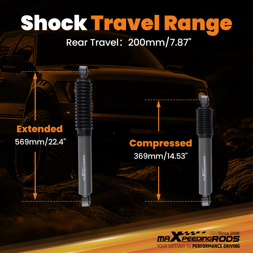 2PCS Rear Lowering Shock Absorber compatible for Ford F150 2015-2020 4-6 Inch Drop