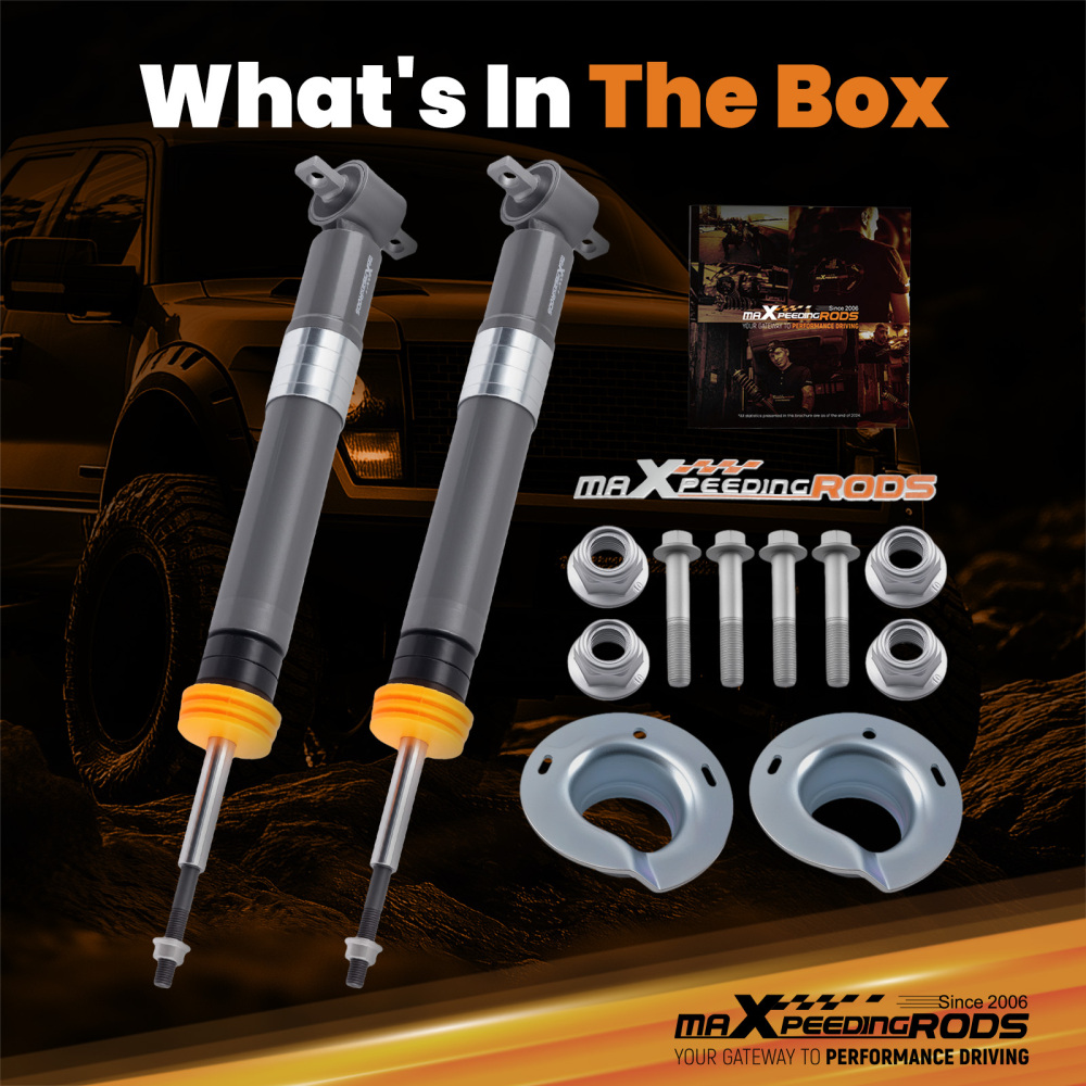 Front Adjustable Drop Shock compatible for Ford F-150 2WD 2021-2025 Lowering 0-3.5