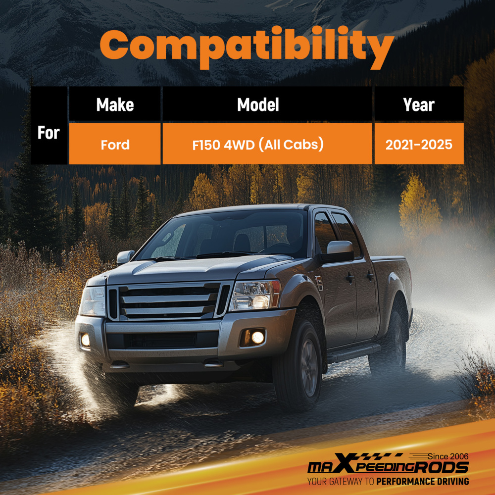 Adjustable Front Lowering Strut compatible for Ford F150 4WD 2021-2025 1-3.5 In Drop