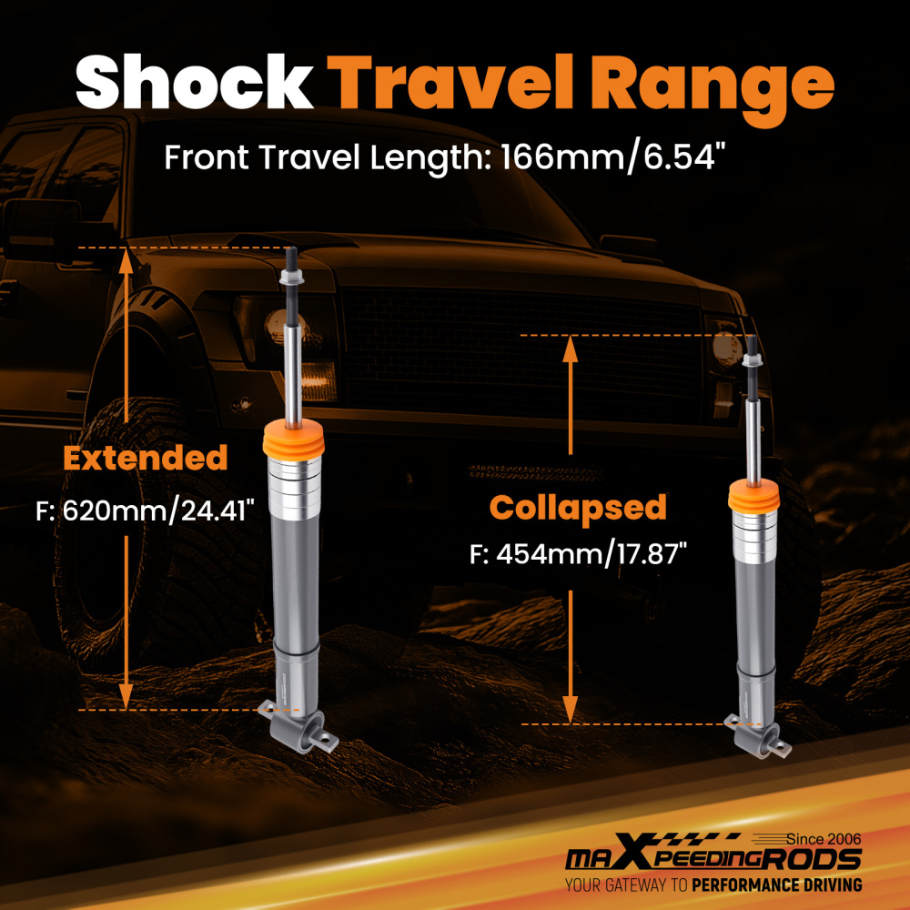 Adjustable Front Lowering Strut compatible for Ford F150 4WD 2021-2025 1-3.5 In Drop