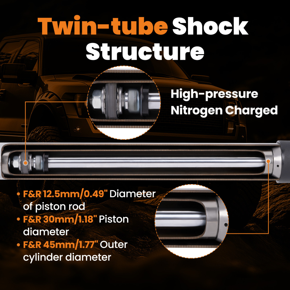 Adjustable Lowering Kit with Shocks compatible for Ford F100 F150 2WD 65-79 3/6 Drop