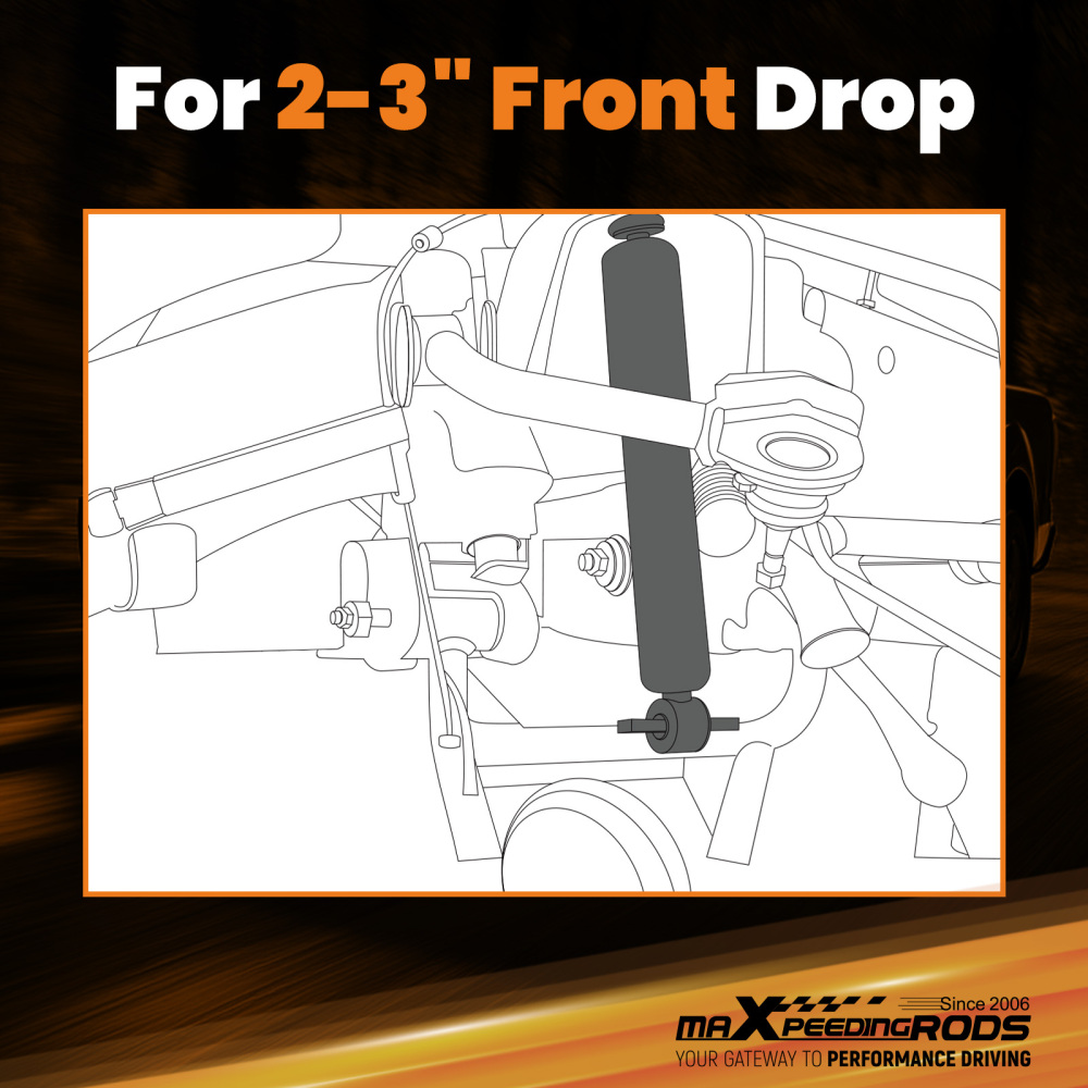 maXpeedingrods 2-3” Front Drop Shock Absorbers for Ford Ranger 1998-2015 2WD, Nitrogen-charged Lowering Shocks Kit