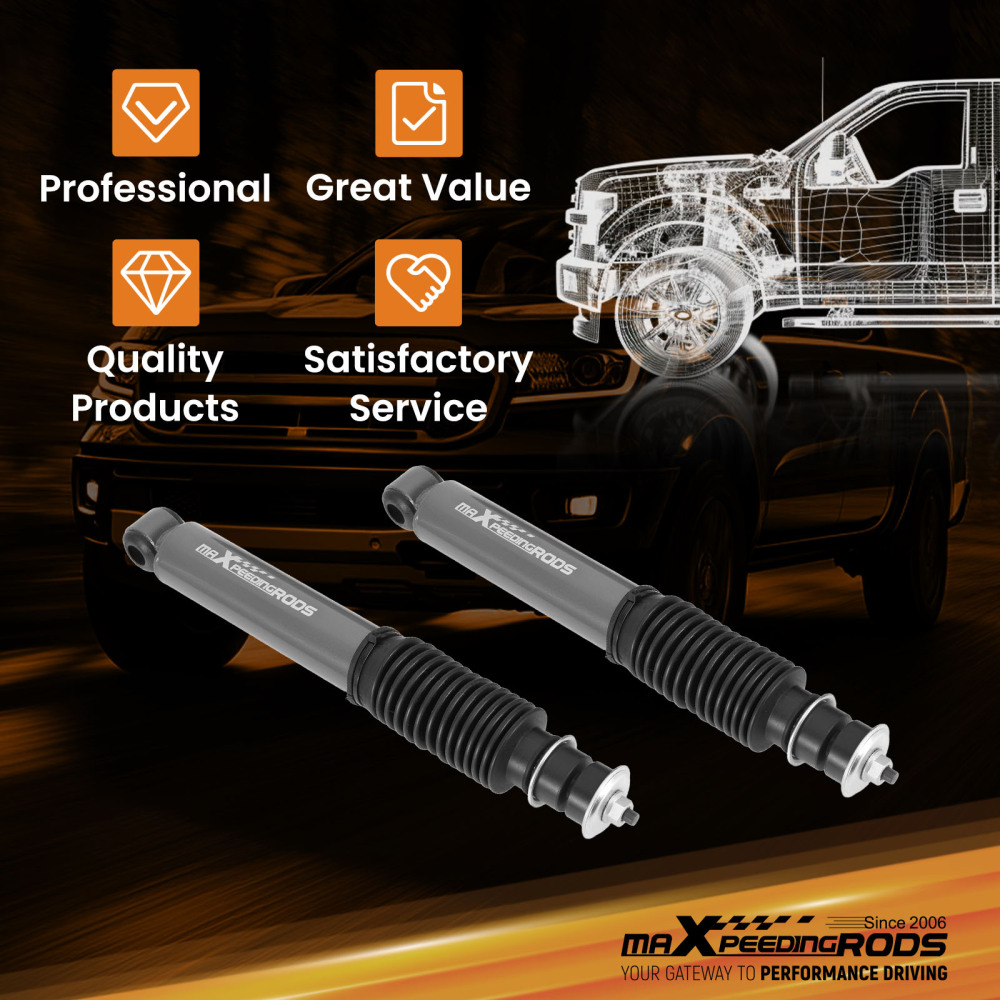 maXpeedingrods 2-3” Front Drop Shock Absorbers for Ford Ranger 1998-2015 2WD, Nitrogen-charged Lowering Shocks Kit