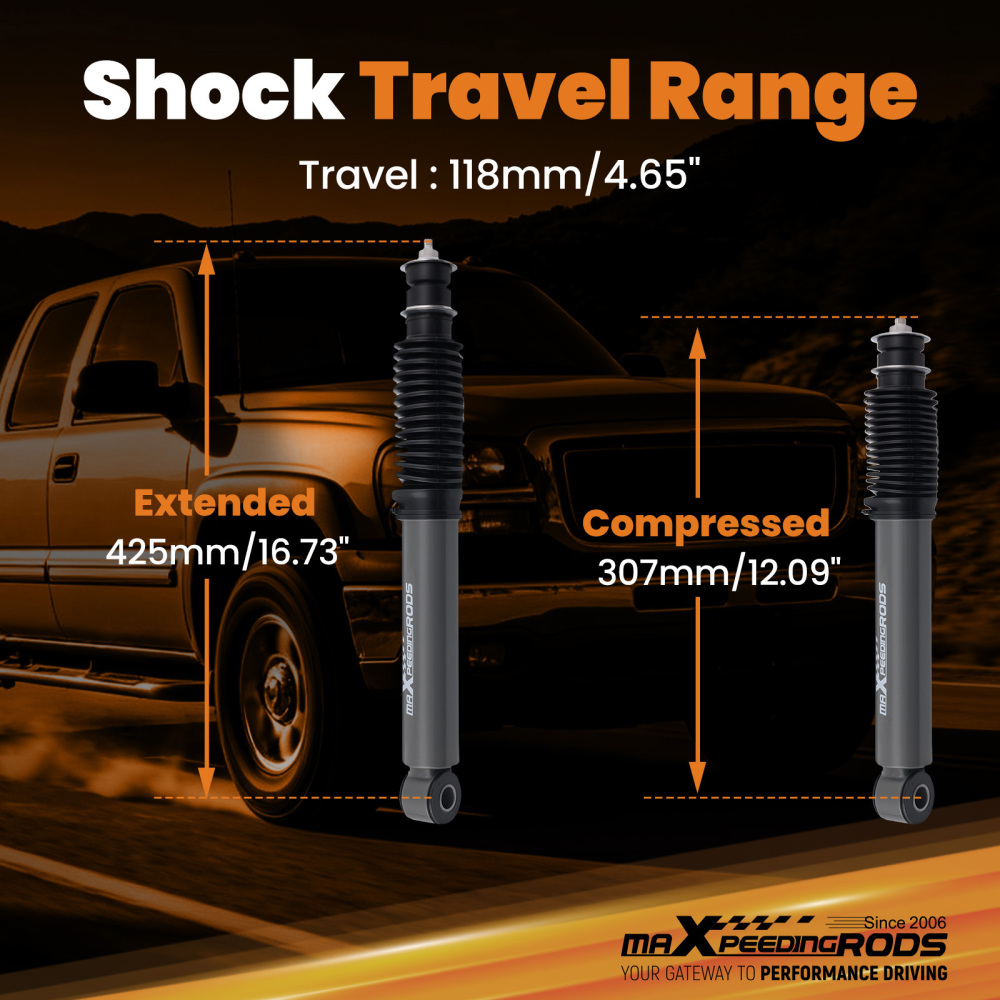 Front Lowering Shock compatible for Chevrolet GMC Silverado Sierra HD 2001-2011 Gas