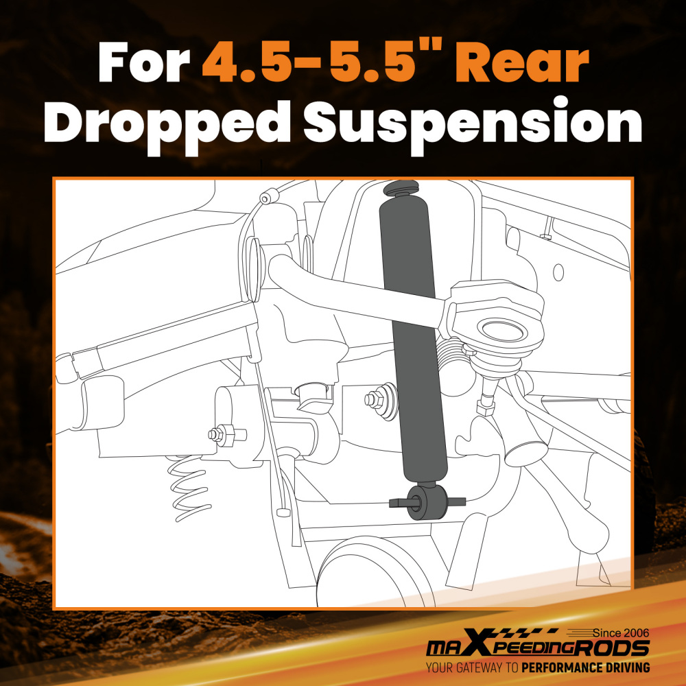 Lowering Shock compatible for Ford Ranger 2WD 1989-1997 Rear 4-5.5 Drop Steel Nitrogen