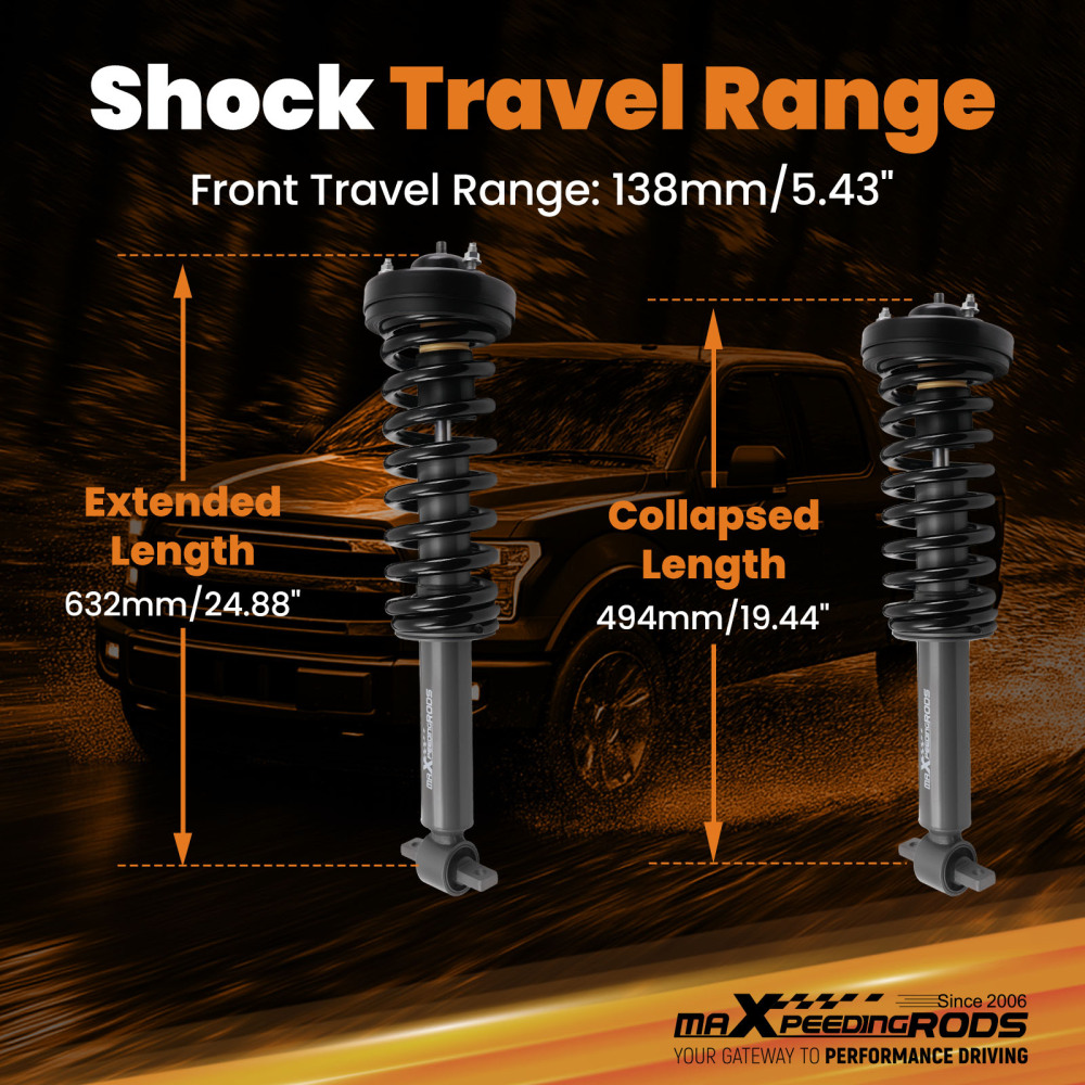 2in Front Leveling Struts compatible for Ford F-150 4WD 2014-2024 2023