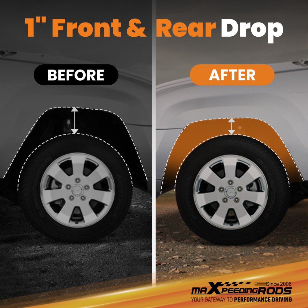 1 Drop Lowering Kit Shock compatible for Land Rover Defender AWD 1990-2016 Front Rear