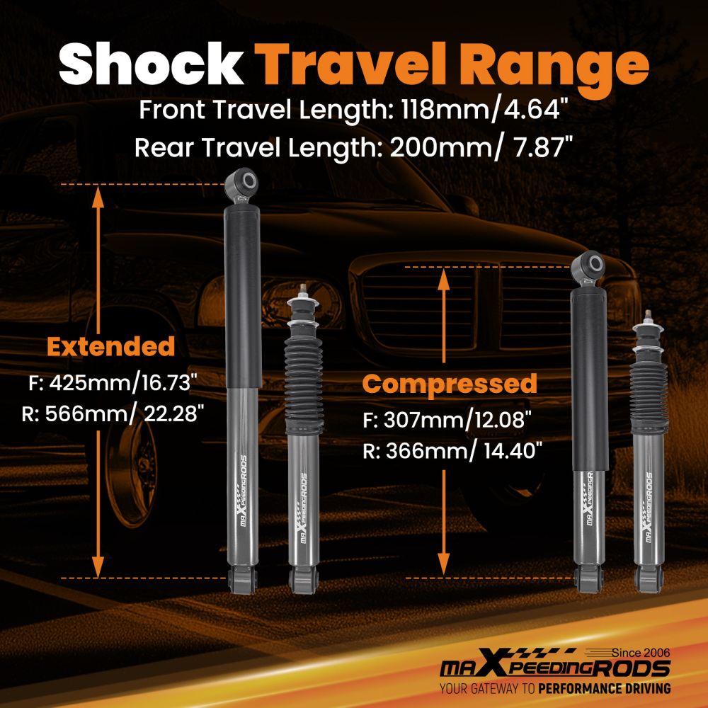 Adjustable Drop Height Kit compatible for Dodge Ram 1500 2WD V8 1994-1999 2-4 Lowering