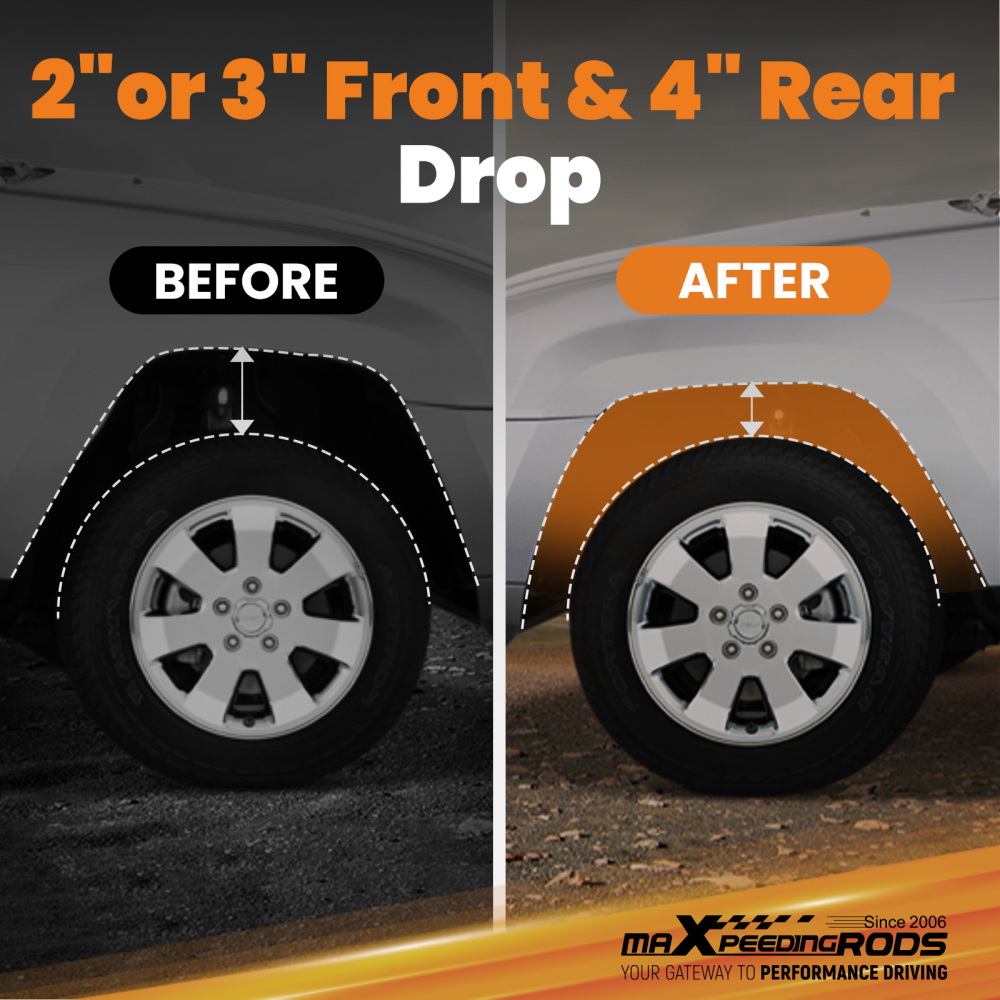 Adjustable Drop Height Kit compatible for Dodge Ram 1500 2WD V8 1994-1999 2-4 Lowering