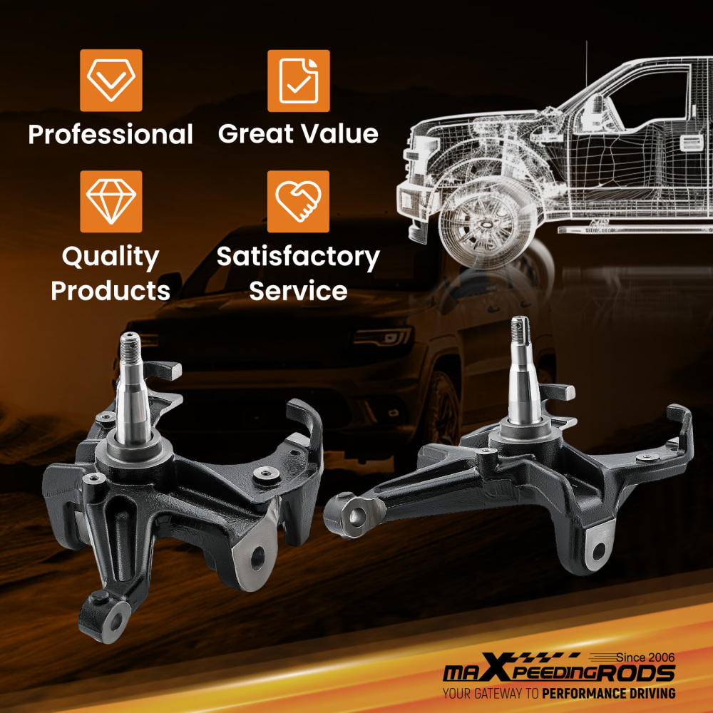 3 Drop Lowering Spindles Kit W/ 1 Thick Rotor compatible for Chevy C10 compatible for GMC C15 1973-1987