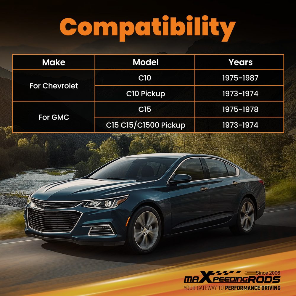 3 Drop Lowering Spindles Kit W/ 1 Thick Rotor compatible for Chevy C10 compatible for GMC C15 1973-1987