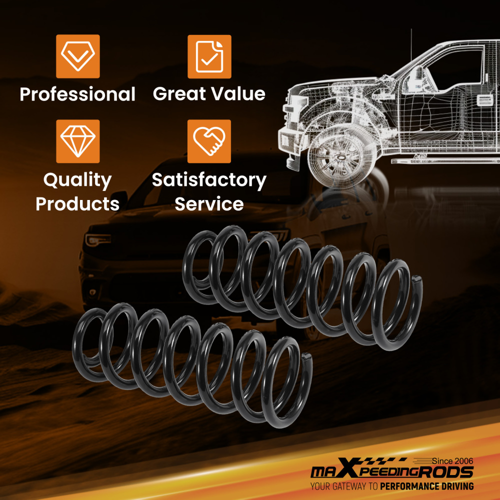 3 Front Coil Springs Lowering Kit compatible for GMC Canyon 2004-2012 2 Wheel Drive