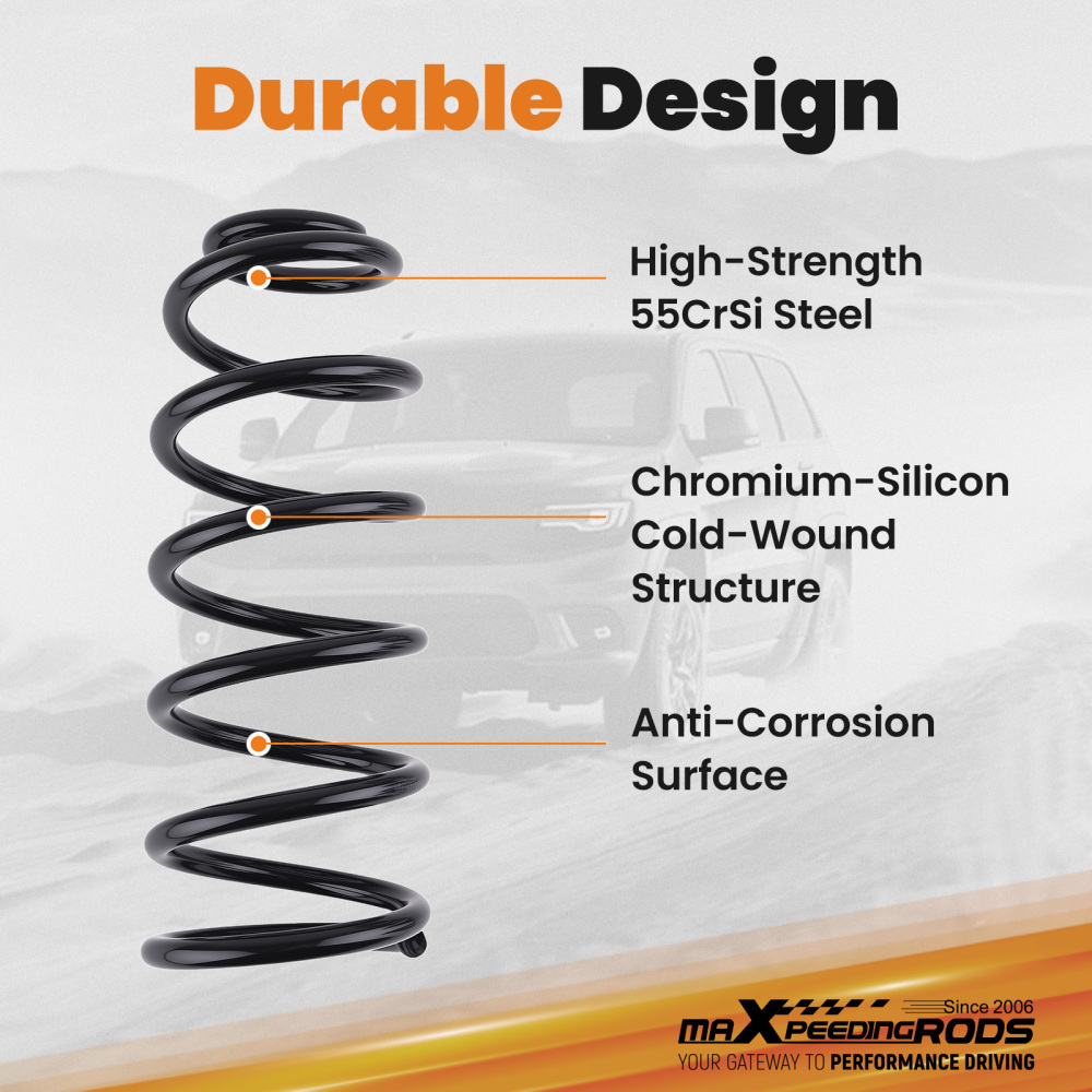 3 Front Lowering Coil Springs Drop Kit compatible for Dodge Dakota Durango 2WD 1997-04