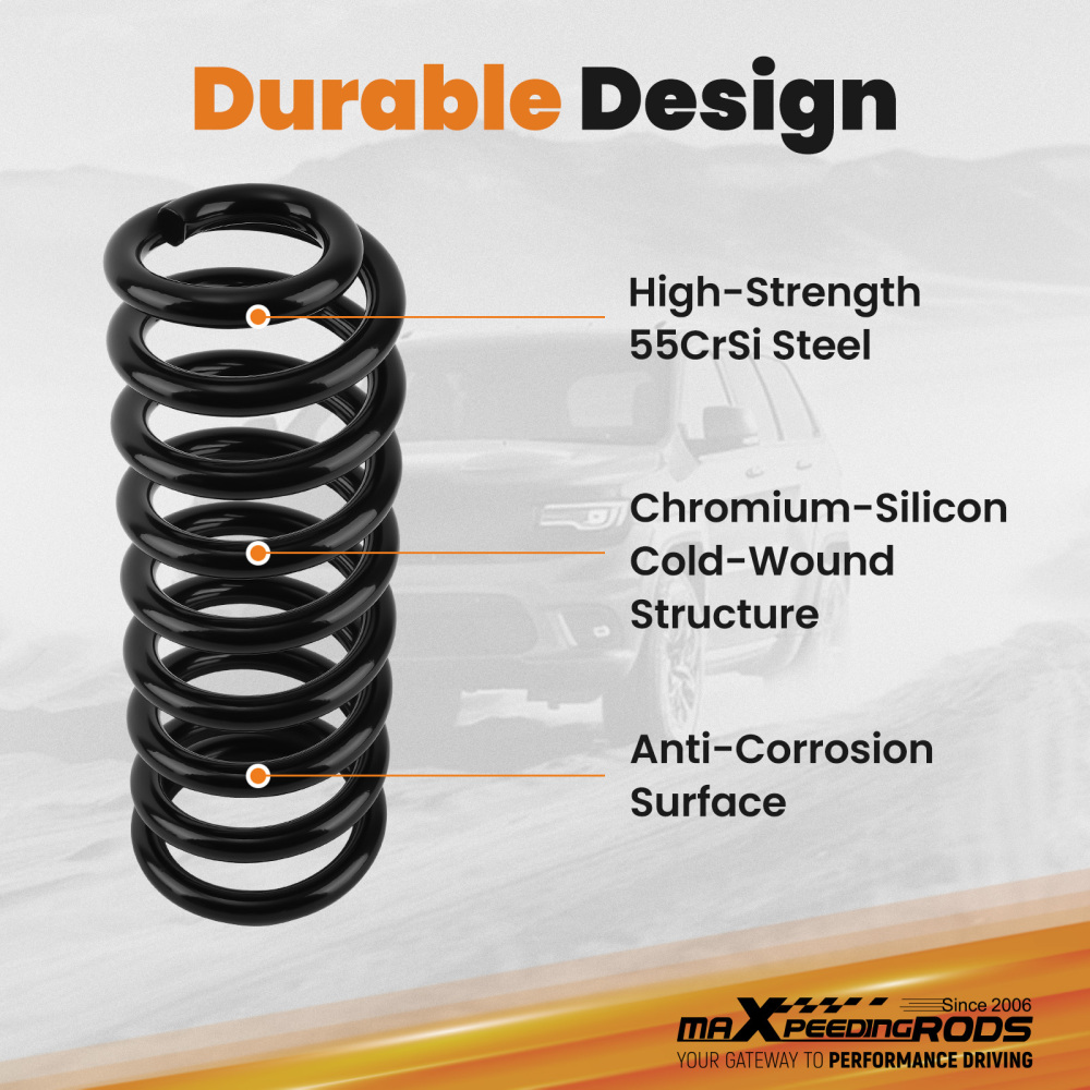 2 Sport Lowering Springs compatible for Ford F150 2WD 4WD 2004-2013 Powder Coated