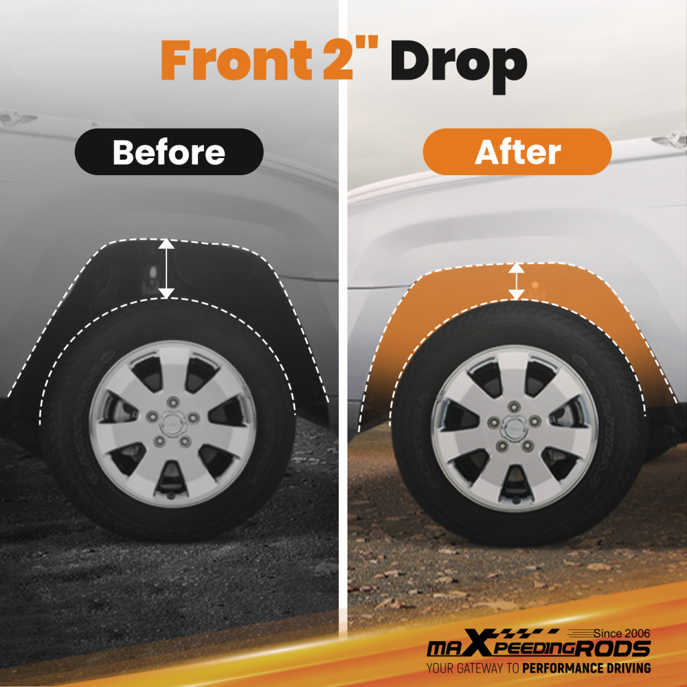 2 Sport Lowering Springs compatible for Ford F150 2WD 4WD 2004-2013 Powder Coated