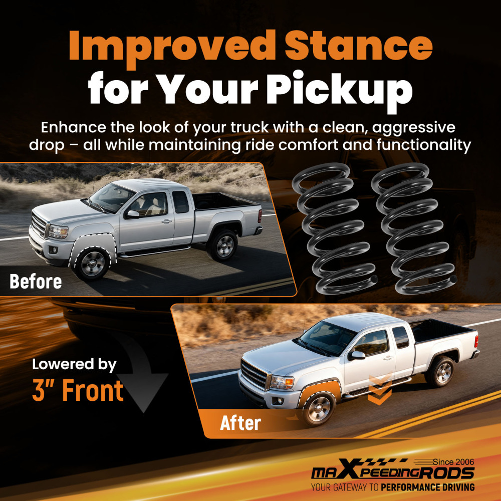 3 Lowering Spring Front compatible for Ford F150 2WD 2004-2014 Coil Drop Kit