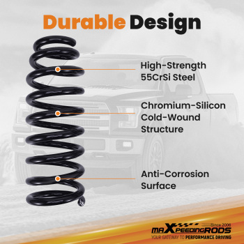 3 Front Lowering Springs compatible for Ford F-150 2WD 2015-2020 Powder Coated Drop Kit