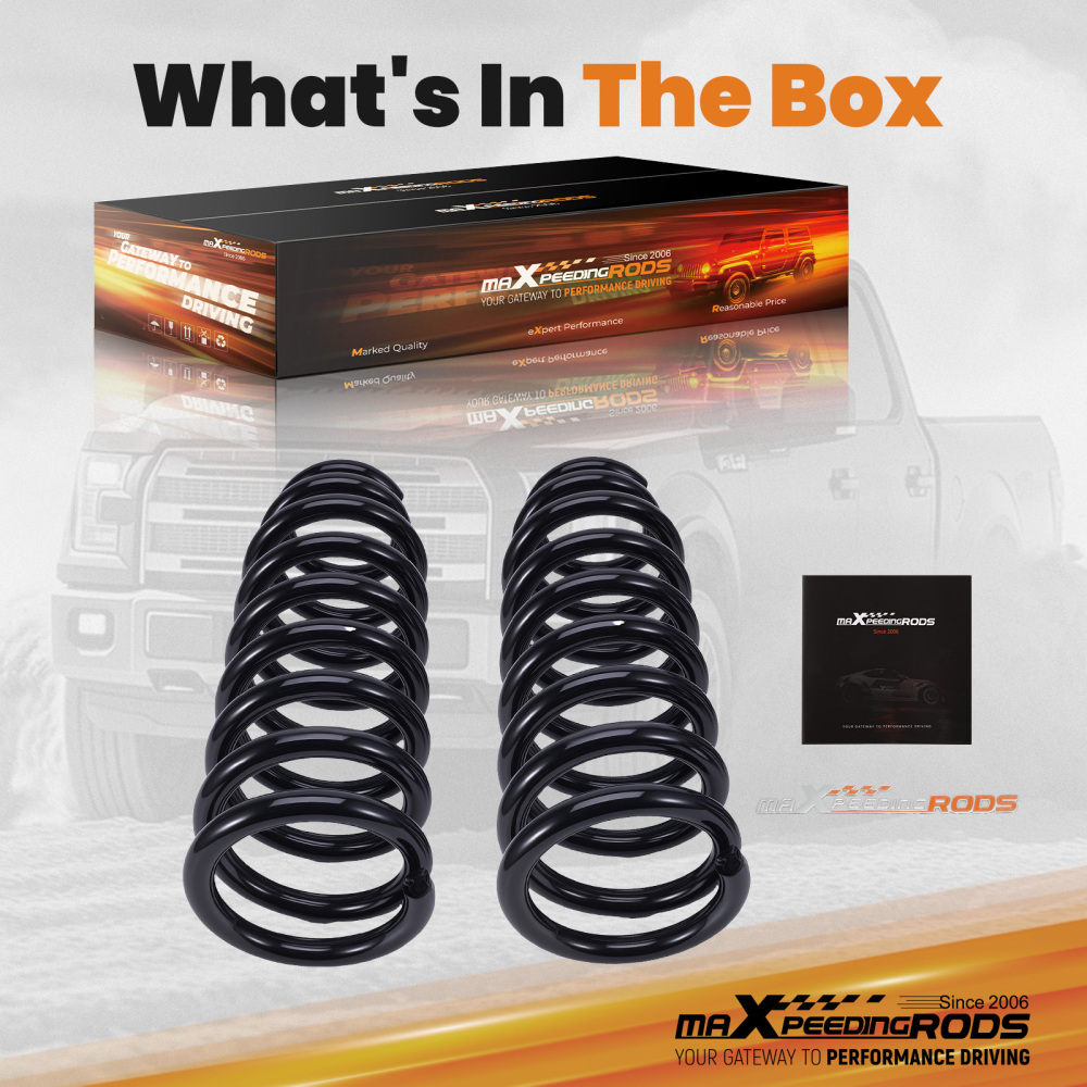 3 Front Lowering Springs compatible for Ford F-150 2WD 2015-2020 Powder Coated Drop Kit