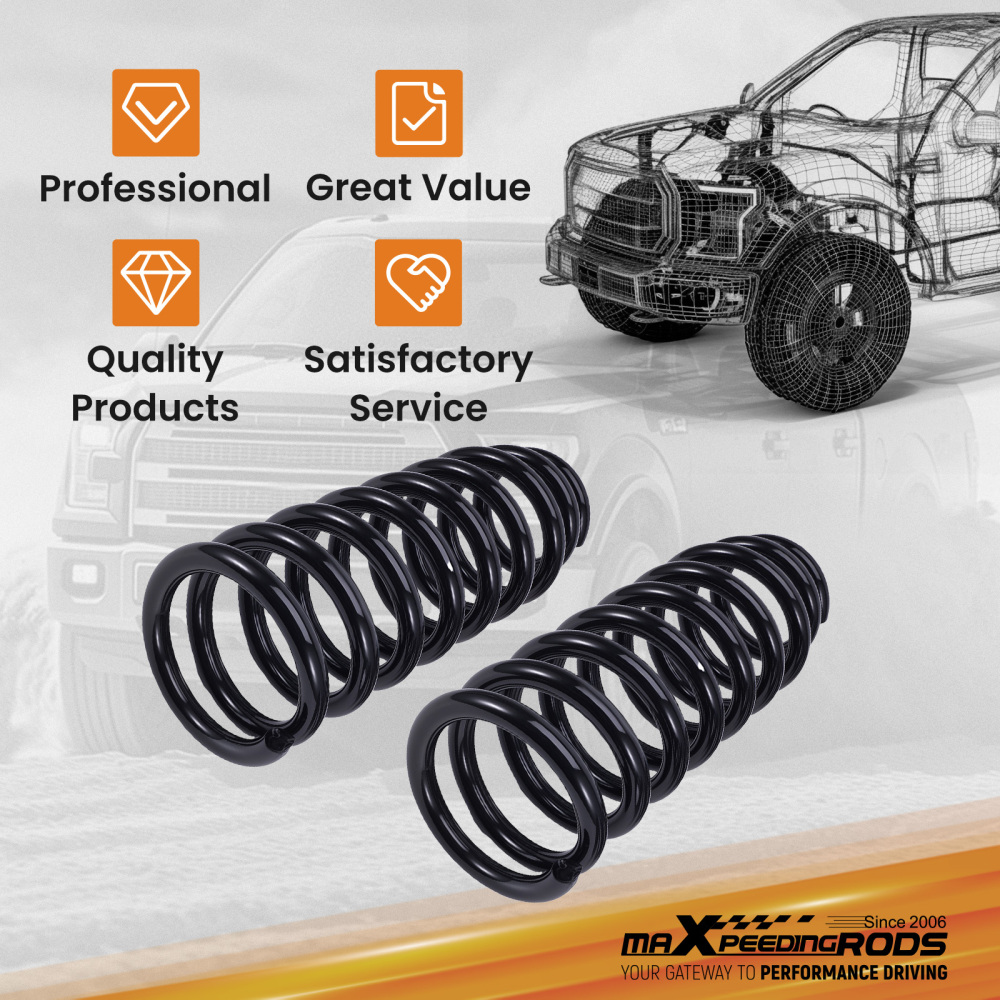 3 Front Lowering Springs compatible for Ford F-150 2WD 2015-2020 Powder Coated Drop Kit