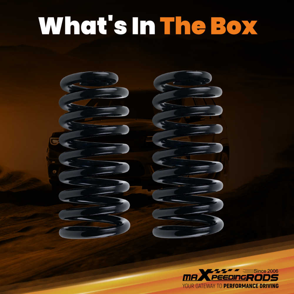 2 Drop Front Coil Springs compatible for Ford F150 F100 2WD 1965-1979 Powder Coated