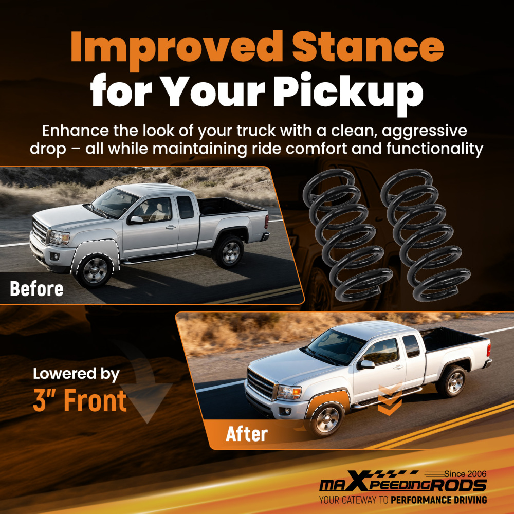 3 Front Coil Spring Lowering compatible for Ford F150 Expedition 1997-2003 2WD Drop