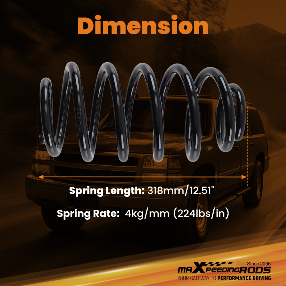 Rear 3 Lowering Spring compatible for Suburban Avalanche compatible for Yukon 2000-2006 1500 Kit