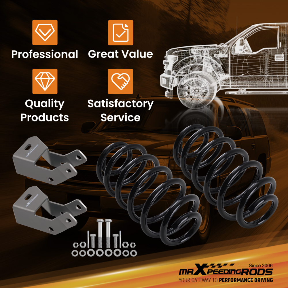 Rear 3 Lowering Spring compatible for Suburban Avalanche compatible for Yukon 2000-2006 1500 Kit