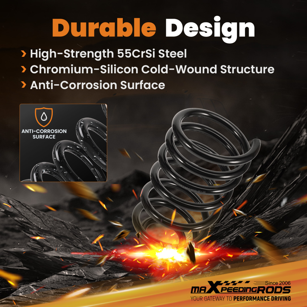 6 Drop Spring Rear compatible for Cadillac Escalade/GMC Yukon 2000-2006 55CrSi Steel