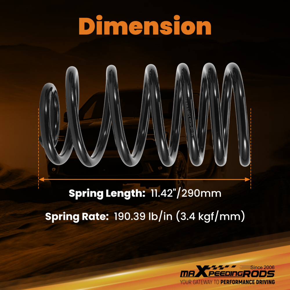 6 Drop Spring Rear compatible for Cadillac Escalade/GMC Yukon 2000-2006 55CrSi Steel