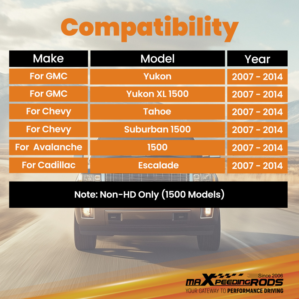 2” Drop Rear Coil Springs Compatible for Chevrolet Tahoe Suburban Avalanche 2007-2014