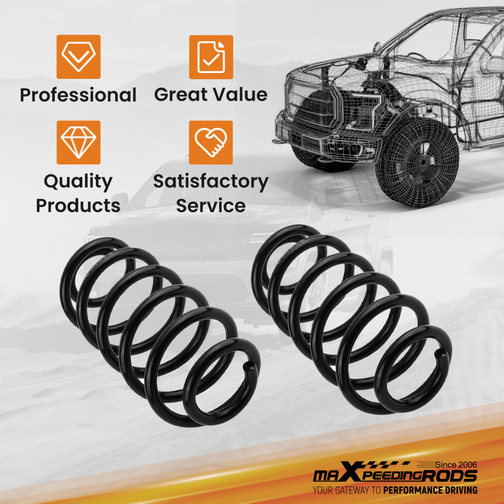 2” Drop Rear Coil Springs Compatible for Chevrolet Tahoe Suburban Avalanche 2007-2014