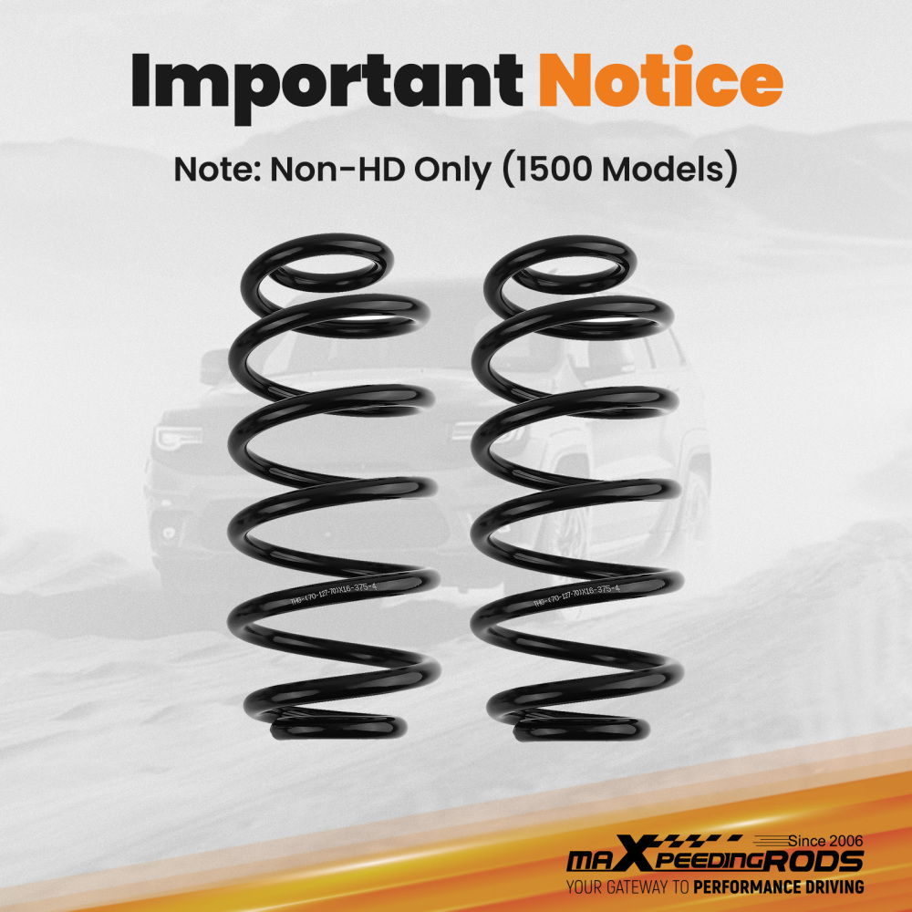 2” Drop Rear Coil Springs Compatible for Chevrolet Tahoe Suburban Avalanche 2007-2014