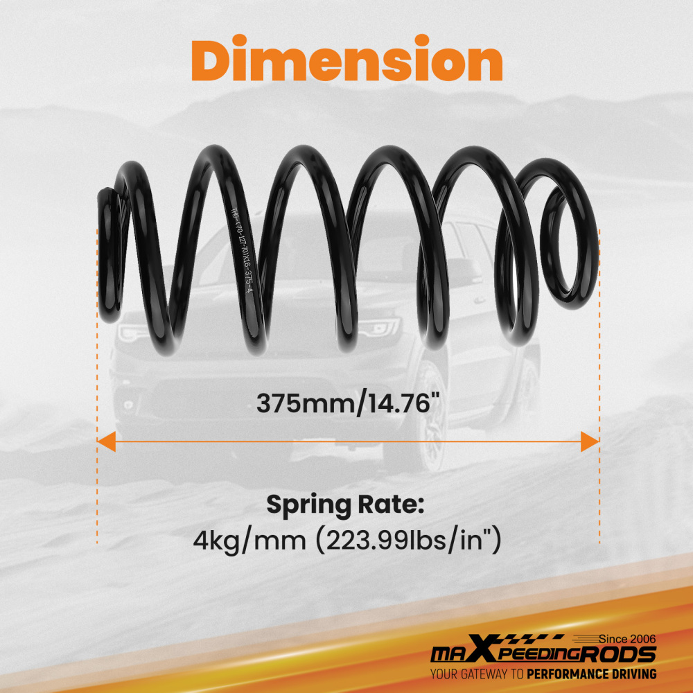 2” Drop Rear Coil Springs Compatible for Chevrolet Tahoe Suburban Avalanche 2007-2014