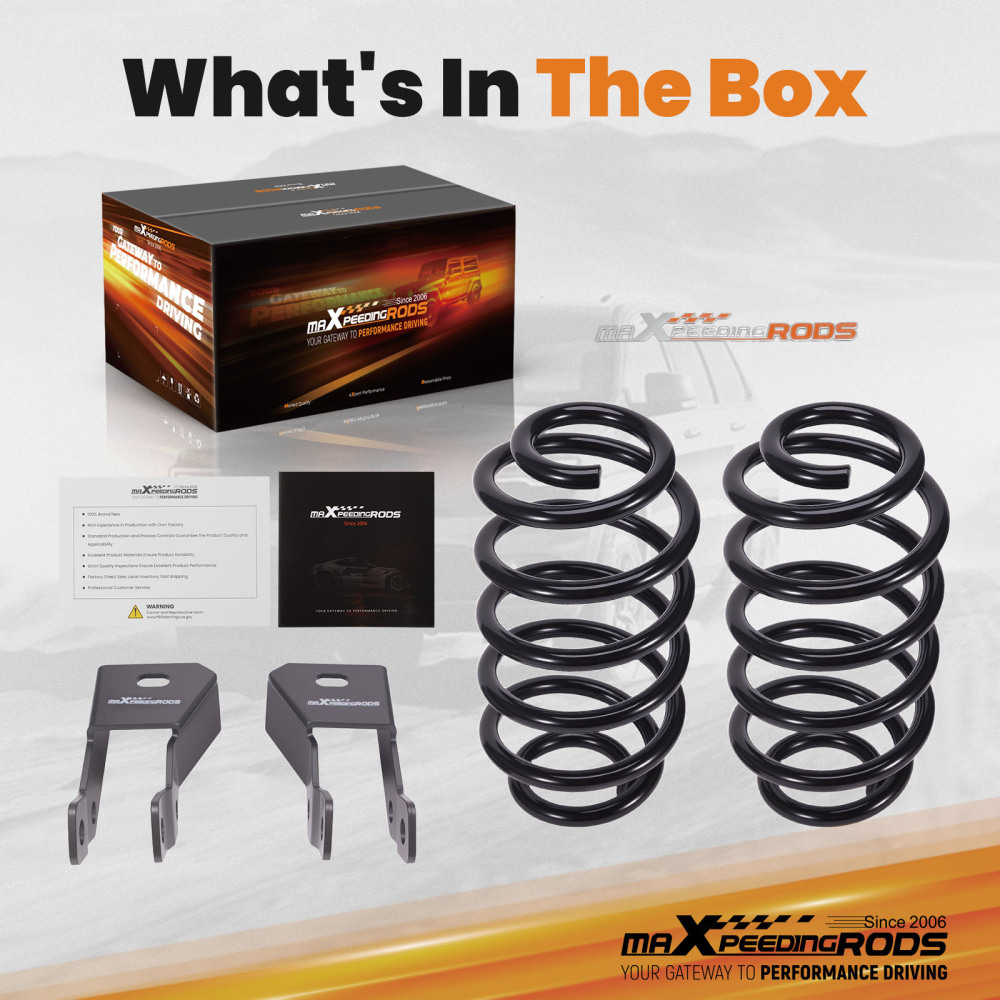 2 Rear Lowering Springs Kit compatible for Chevy Tahoe Yukon Escalade 2007-2020