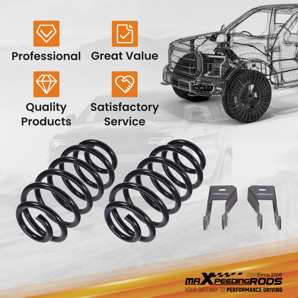 2 Rear Lowering Springs Kit compatible for Chevy Tahoe Yukon Escalade 2007-2020