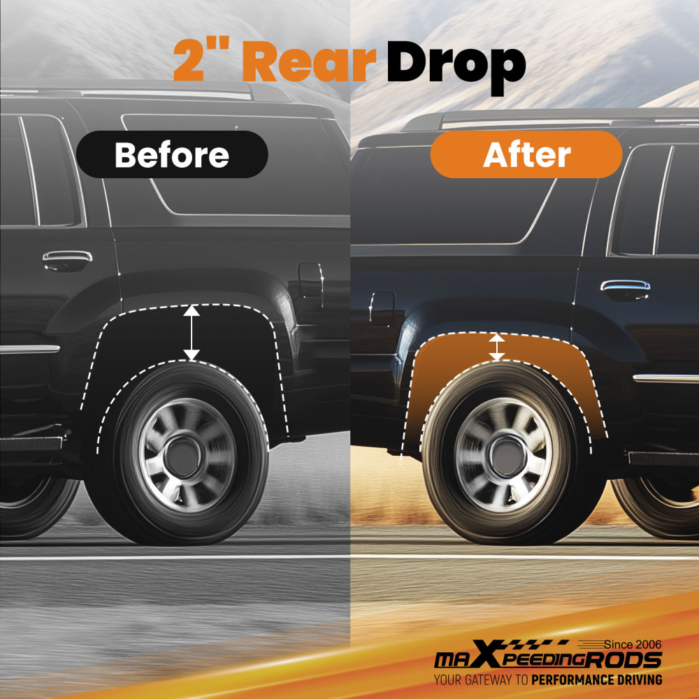 2 Rear Lowering Springs Kit compatible for Chevy Tahoe Yukon Escalade 2007-2020