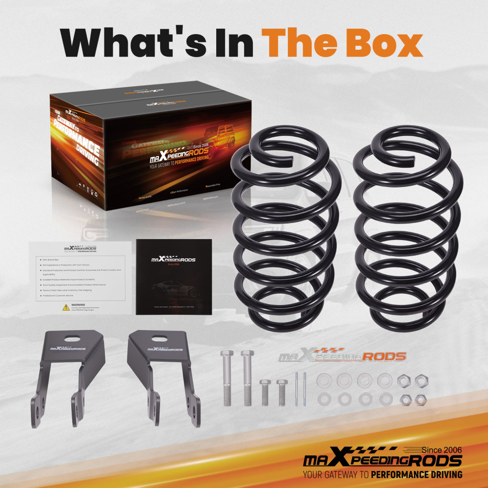 4 Rear Lowering Springs Kit compatible for Chevy Tahoe Yukon Escalade 2007-2020