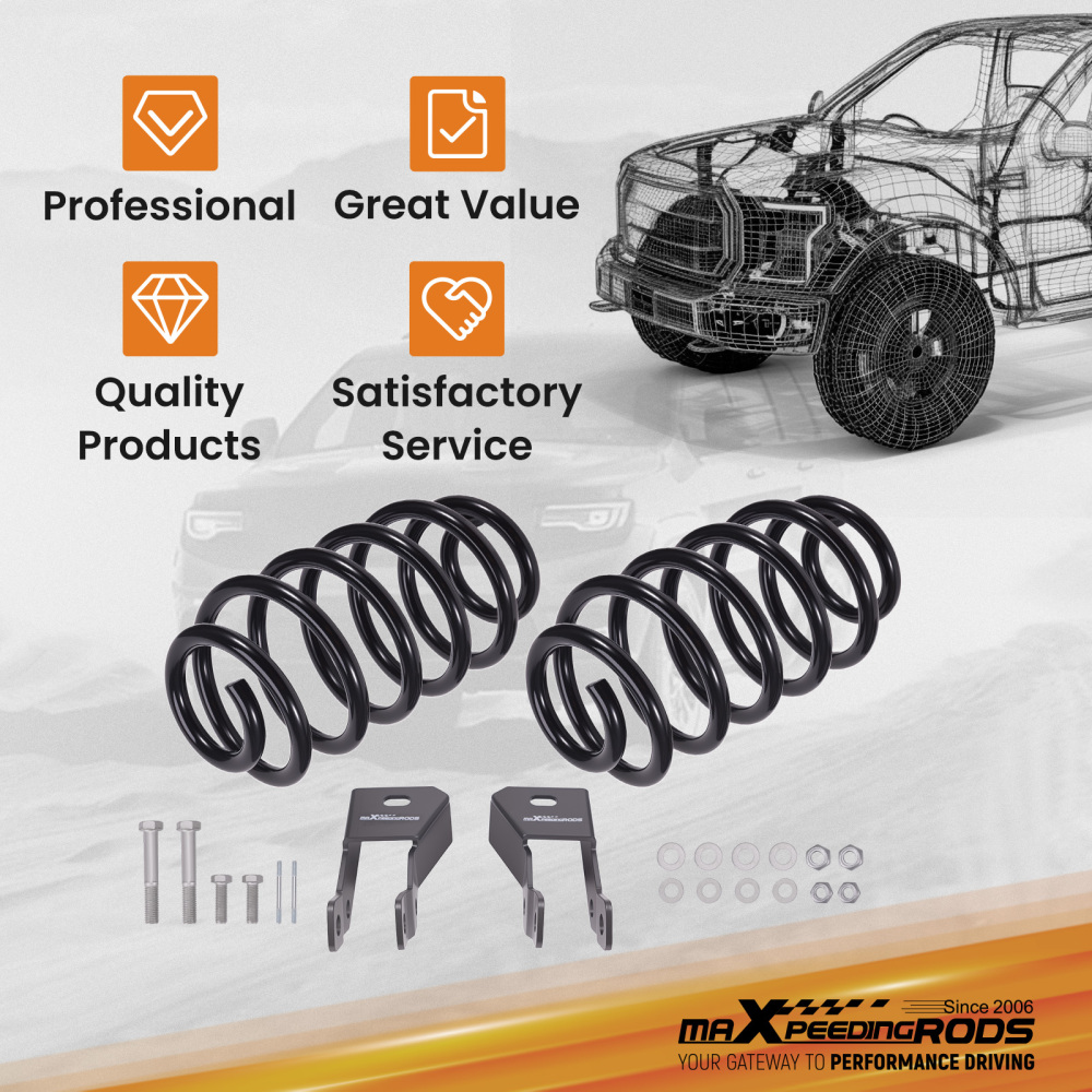 4 Rear Lowering Springs Kit compatible for Chevy Tahoe Yukon Escalade 2007-2020